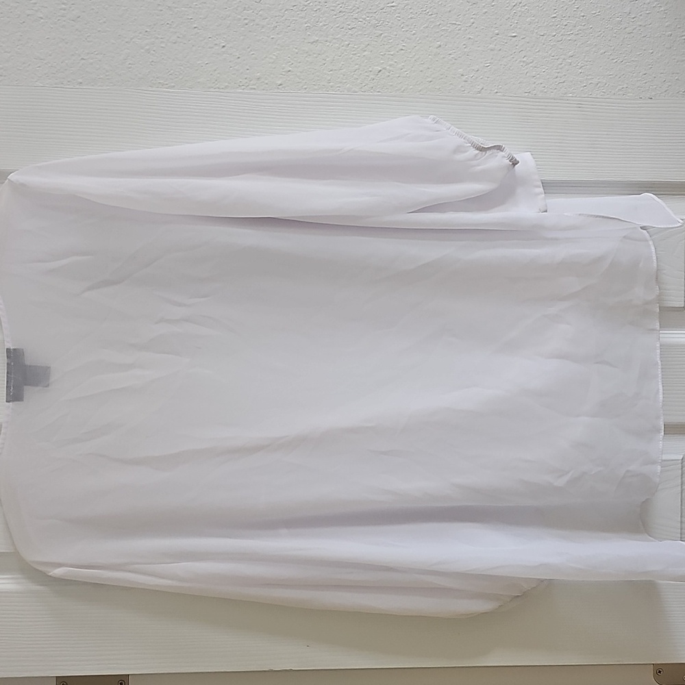 Ashley Stewart White Relaxed Wrap Blouse - Picture 5 of 5